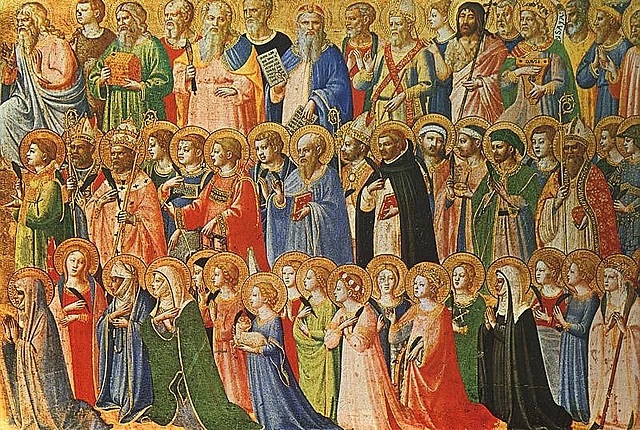 Fresco of various saints